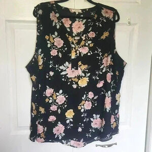 Maurices Plus  Size Floral Button Front Tank Size 3